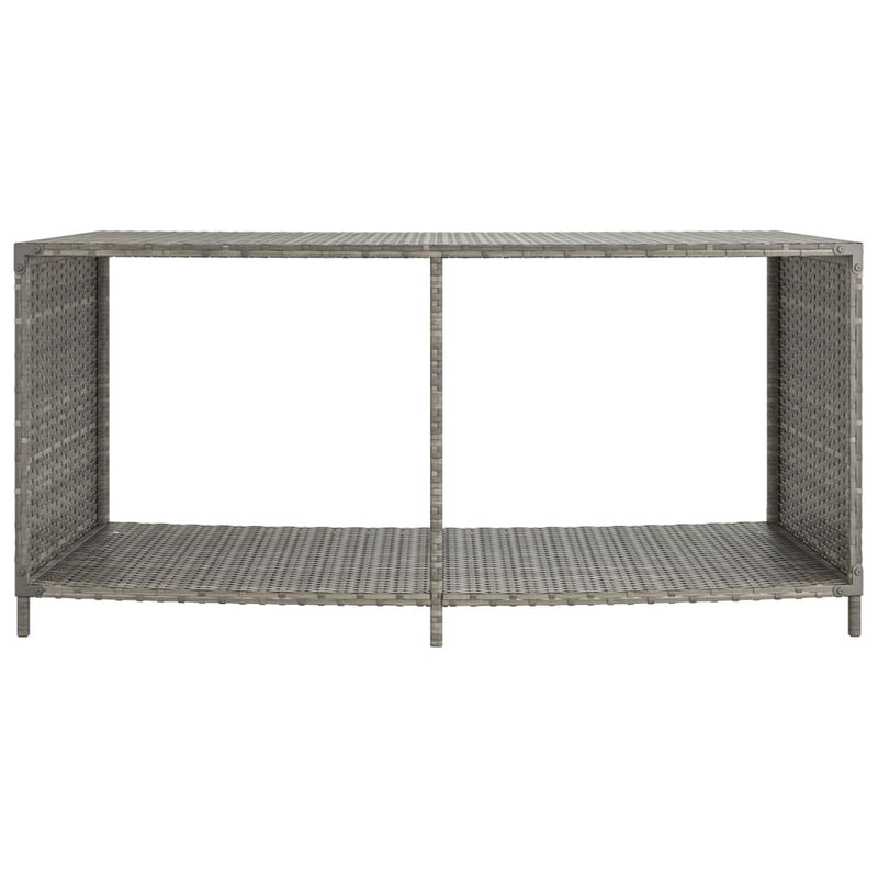 vidaXL Storage Shelves 2 pcs Grey Poly Rattan