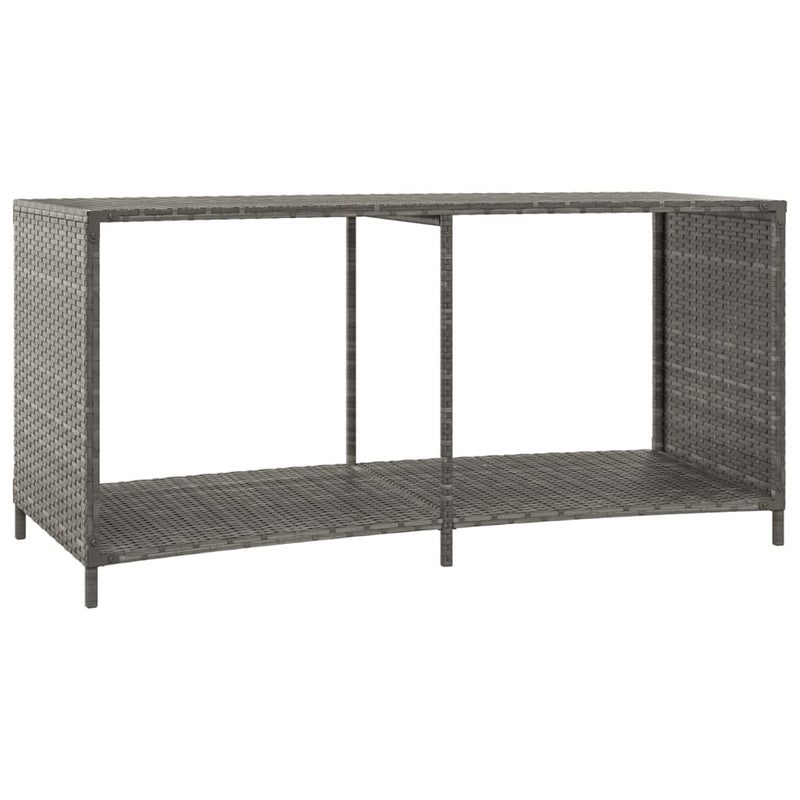 vidaXL Storage Shelves 2 pcs Grey Poly Rattan
