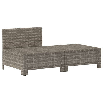 vidaXL 2 Piece Garden Lounge Set with Cushions Grey Poly Rattan