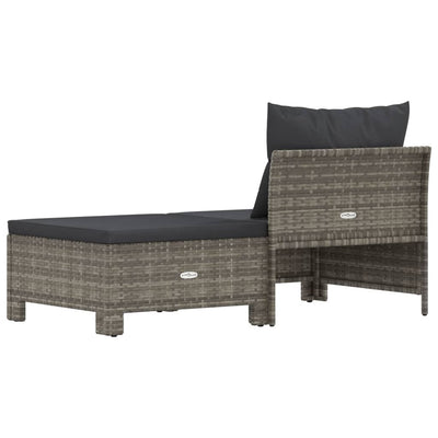 vidaXL 2 Piece Garden Lounge Set with Cushions Grey Poly Rattan