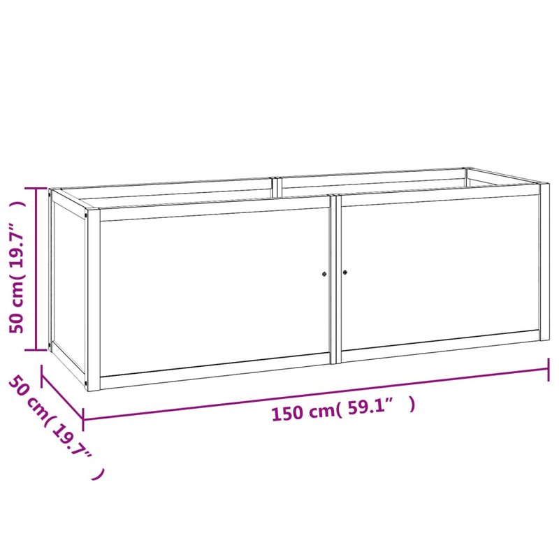 vidaXL Raised Bed 150x50x50 cm Solid Wood Teak