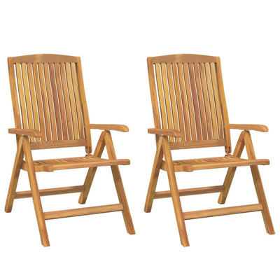 vidaXL Reclining Garden Chair 2 pcs Solid Wood Teak