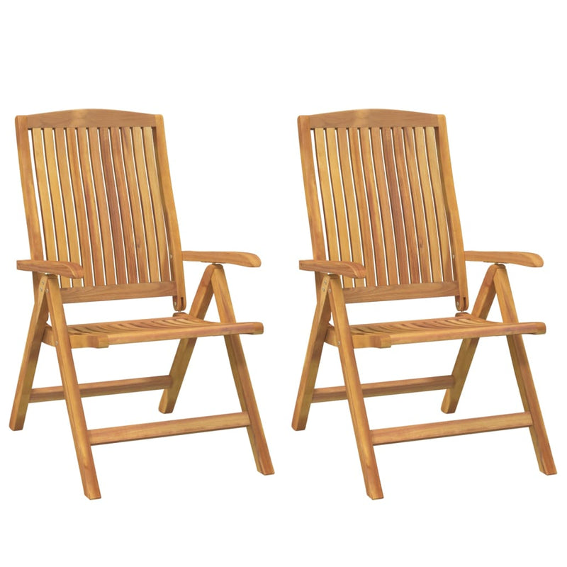 vidaXL Reclining Garden Chair 2 pcs Solid Wood Teak