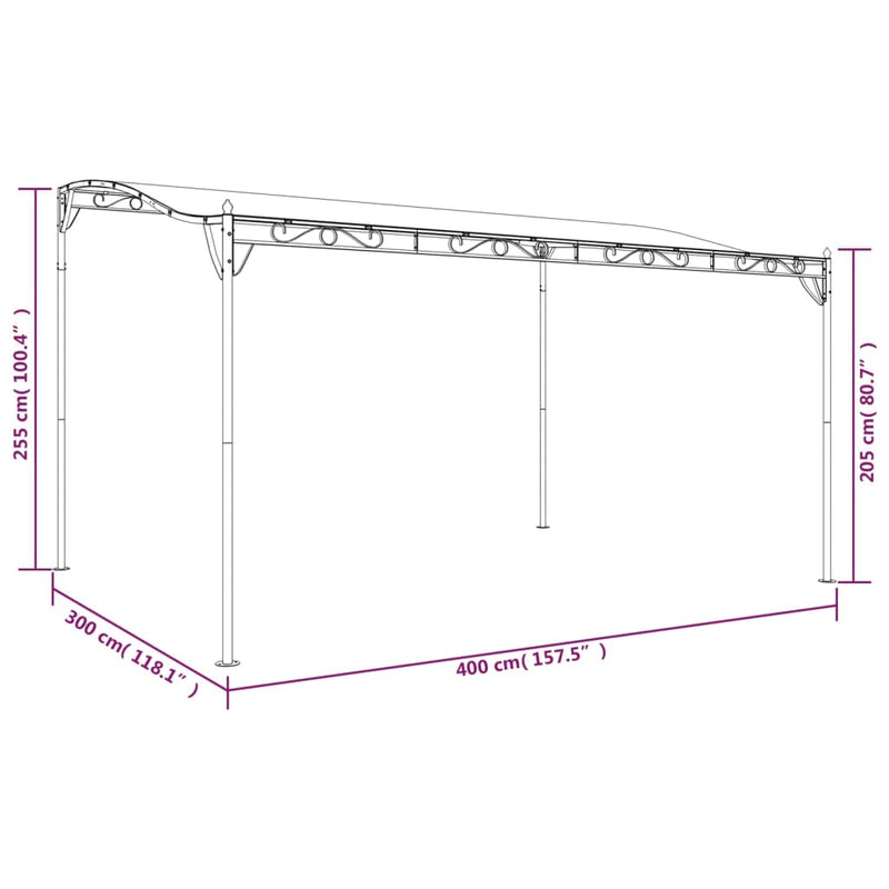 vidaXL Canopy Anthracite 2x2.3 m 180 g/m² Fabric and Steel