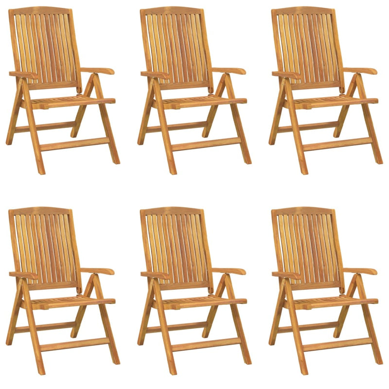 vidaXL Reclining Garden Chairs 6 pcs Solid Wood Teak