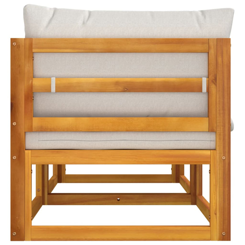 vidaXL Sectional Corner Sofas 2 pcs with Green Cushions Solid Wood Acacia