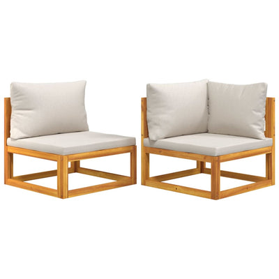 vidaXL 2 Piece Garden Sofa Set with Cushions Solid Wood Acacia