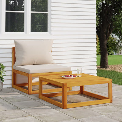 vidaXL 2 Piece Garden Sofa Set with Cushions Solid Wood Acacia