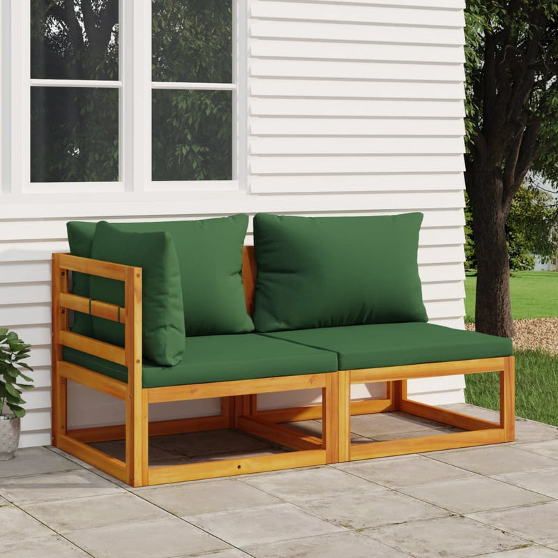 vidaXL 2 Piece Garden Sofa Set with Cushions Solid Wood Acacia