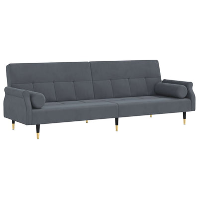 vidaXL Sofa Bed with Cushions Black Velvet