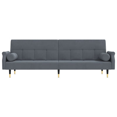 vidaXL Sofa Bed with Cushions Black Velvet