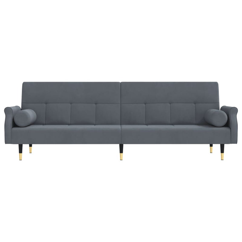 vidaXL Sofa Bed with Cushions Black Velvet