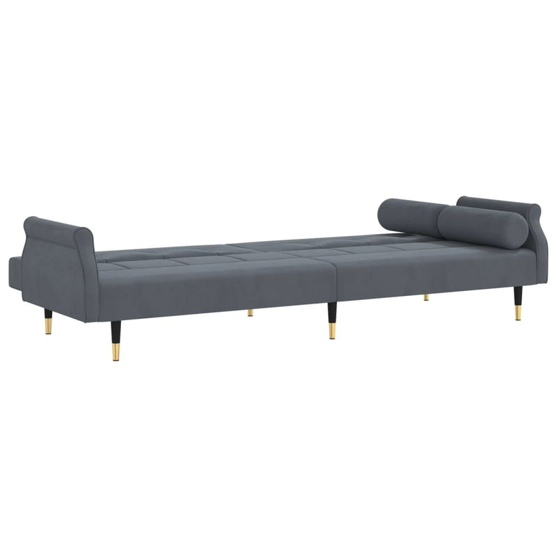 vidaXL Sofa Bed with Cushions Black Velvet
