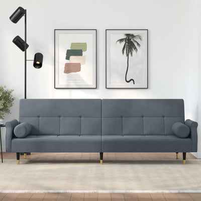 vidaXL Sofa Bed with Cushions Black Velvet
