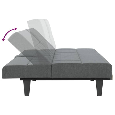 vidaXL Sofa Bed with Cup Holders Black Fabric