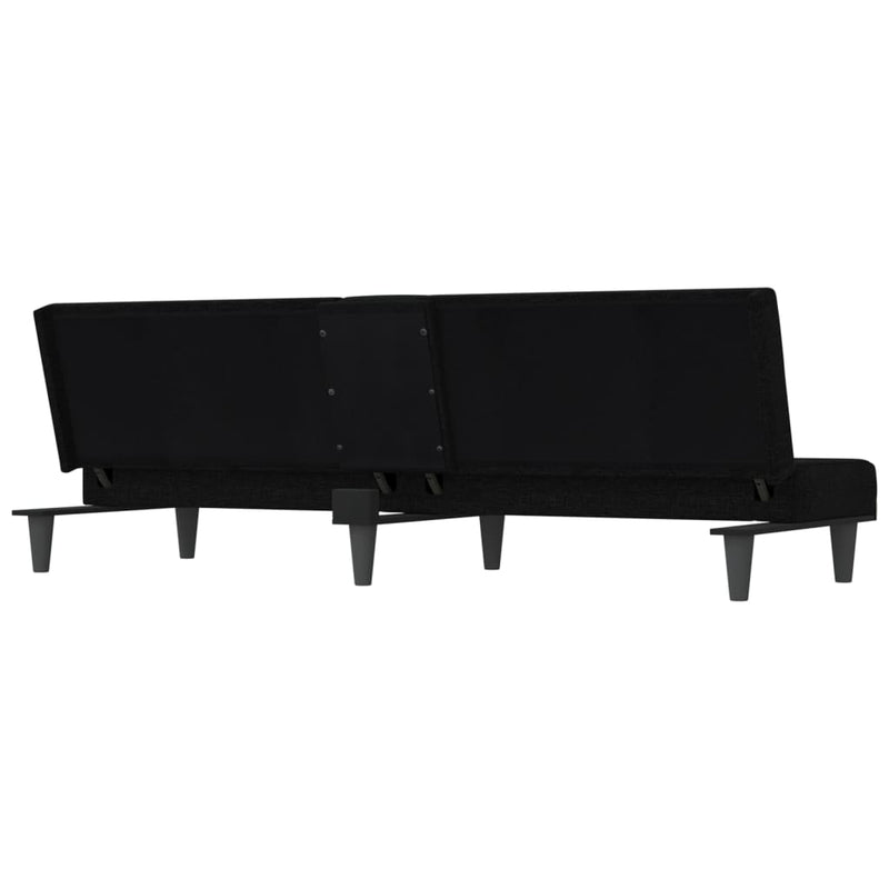 vidaXL Sofa Bed with Cup Holders Black Fabric