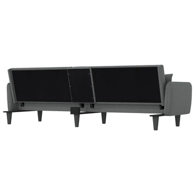 vidaXL Sofa Bed with Cup Holders Black Fabric