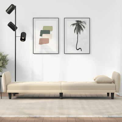 vidaXL Sofa Bed with Cup Holders Black Fabric