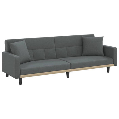 vidaXL Sofa Bed with Cushions Black Fabric