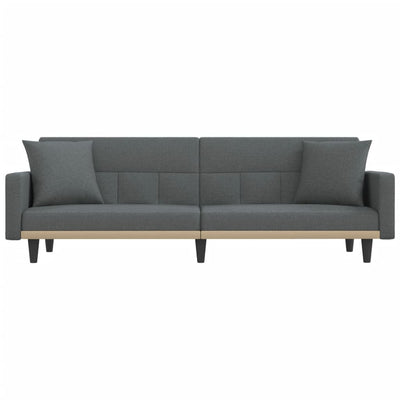 vidaXL Sofa Bed with Cushions Black Fabric