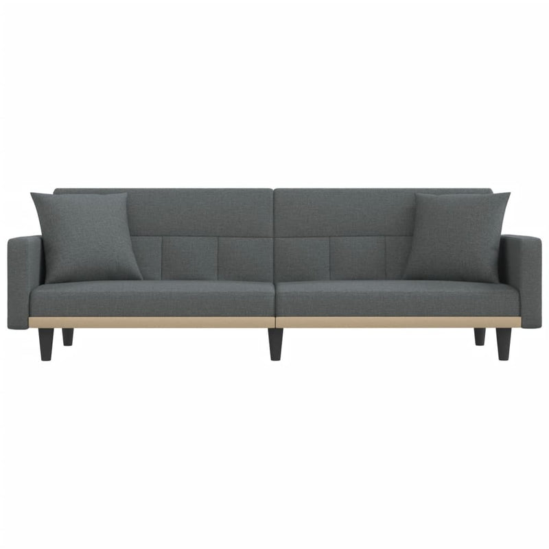 vidaXL Sofa Bed with Cushions Black Fabric