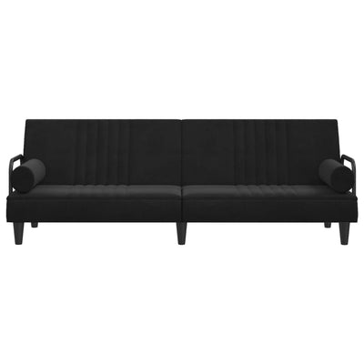 vidaXL Sofa Bed with Armrests Black Velvet