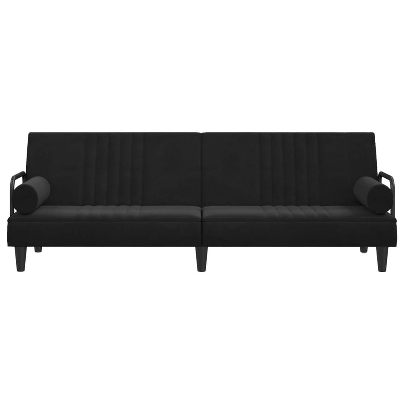 vidaXL Sofa Bed with Armrests Black Velvet