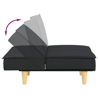 vidaXL Sofa Bed Black Fabric