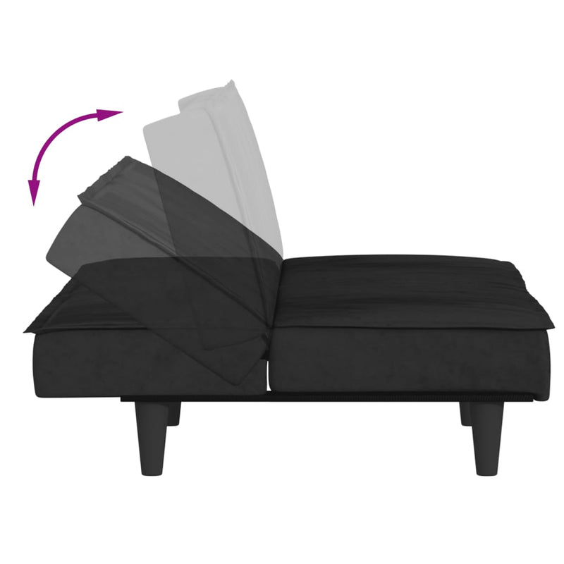 vidaXL Sofa Bed Black Velvet