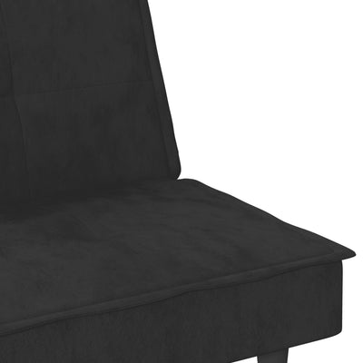 vidaXL Sofa Bed with Cup Holders Black Velvet