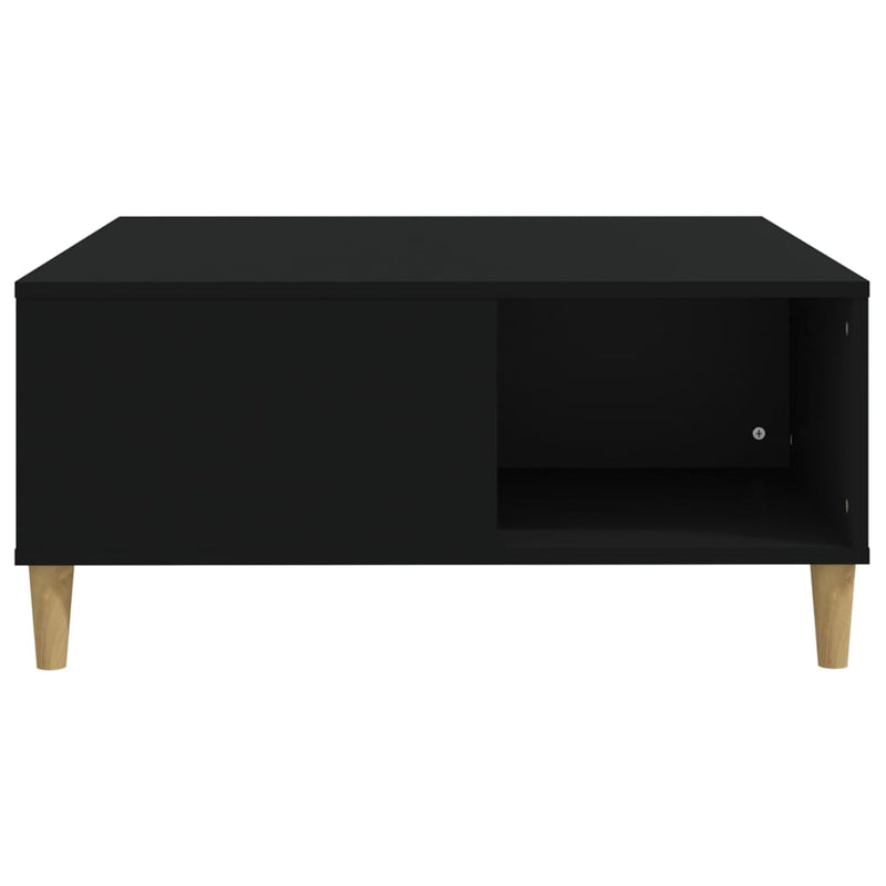 vidaXL Coffee Table Black 80x80x36.5 cm Engineered Wood
