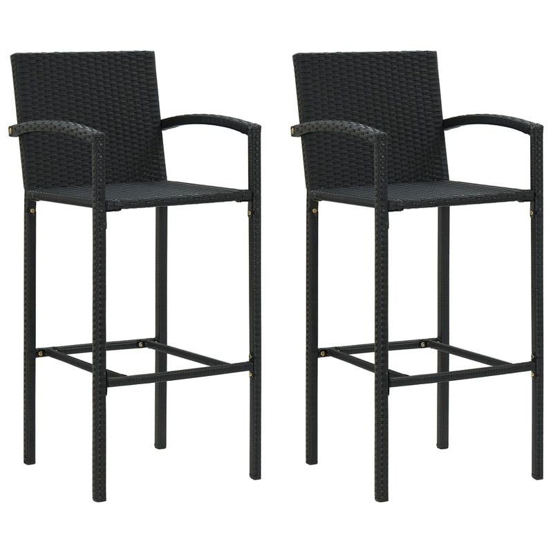vidaXL Bar Stools 4 pcs Brown Poly Rattan
