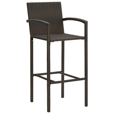 vidaXL Bar Stools 4 pcs Brown Poly Rattan