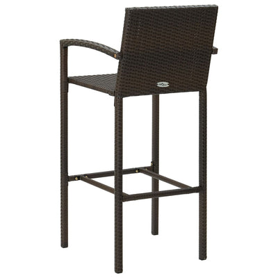 vidaXL Bar Stools 4 pcs Brown Poly Rattan