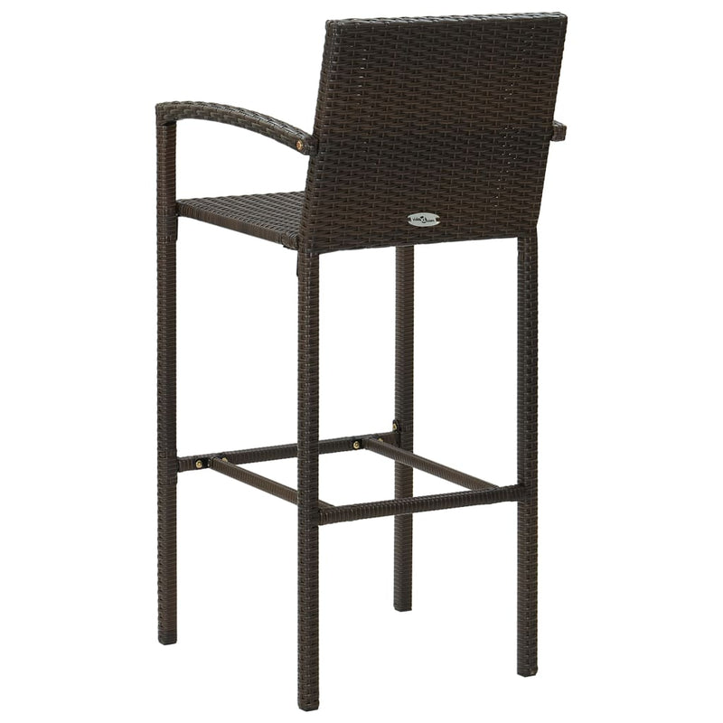 vidaXL Bar Stools 4 pcs Brown Poly Rattan