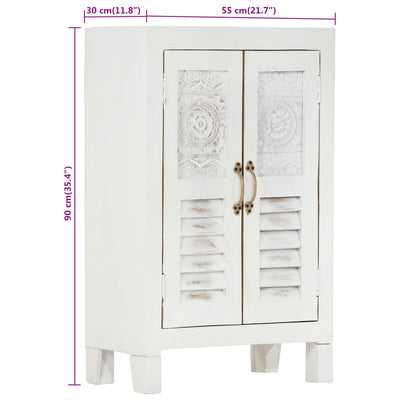 vidaXL Sideboard White 55x30x90 cm Solid Wood Acacia