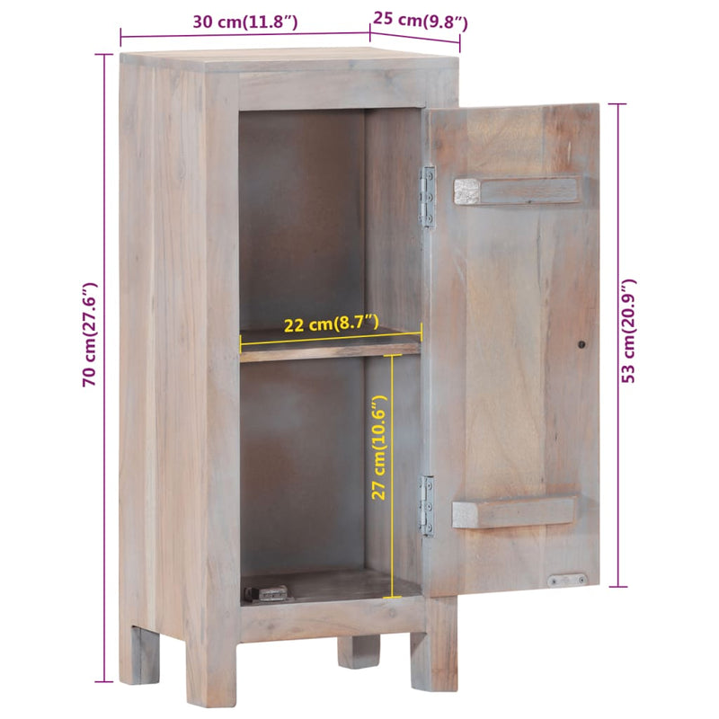 vidaXL Bathroom Cabinet 30x25x70 cm Solid Wood Acacia