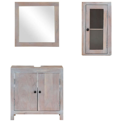 vidaXL 3 Piece Bathroom Furniture Set Solid Wood Acacia
