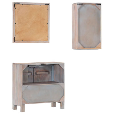 vidaXL 3 Piece Bathroom Furniture Set Solid Wood Acacia