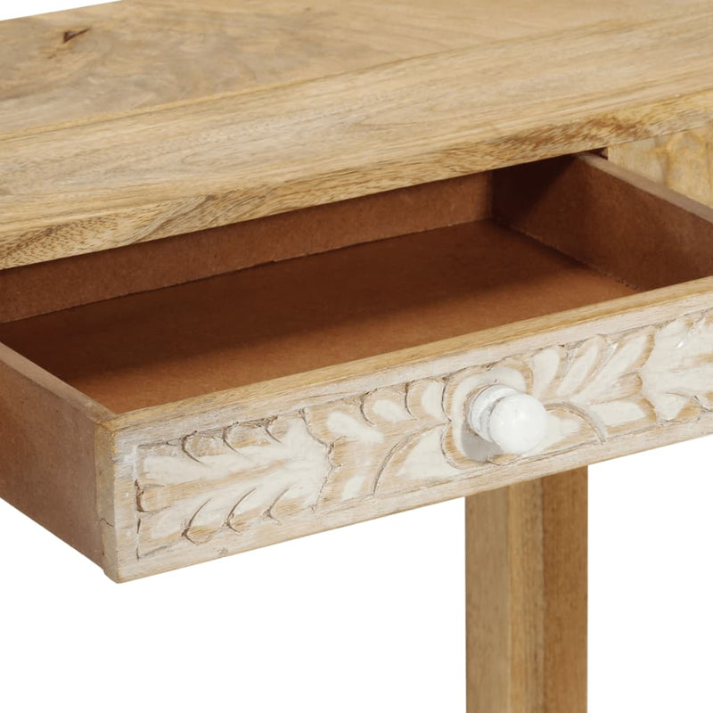 vidaXL Console Table 110x30x75 cm Solid Bleached Wood Mango