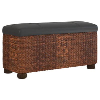 vidaXL Storage Benches 2 pcs with Brown Cushion 69 cm Cattail