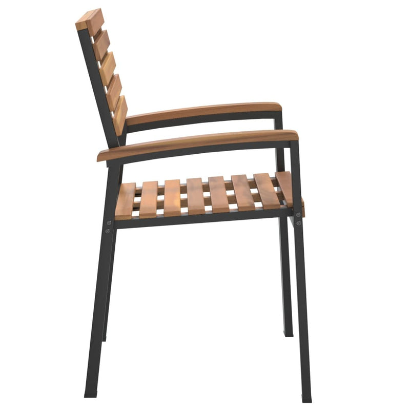 vidaXL Stackable Garden Chairs 6 pcs Solid Wood Acacia and Metal