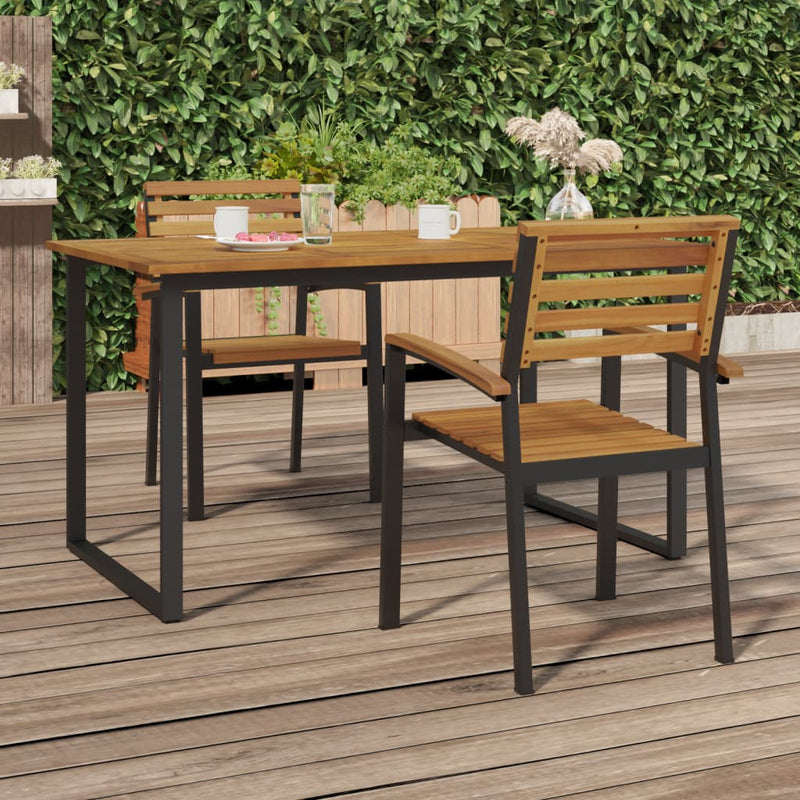 vidaXL Stackable Garden Chairs 6 pcs Solid Wood Acacia and Metal