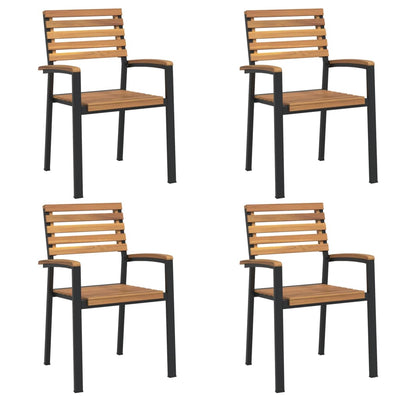 vidaXL Stackable Garden Chairs 6 pcs Solid Wood Acacia and Metal