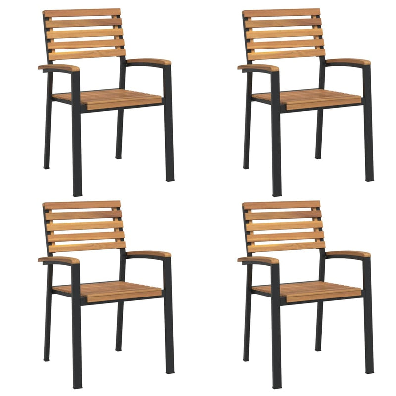 vidaXL Stackable Garden Chairs 6 pcs Solid Wood Acacia and Metal