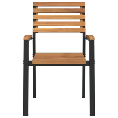 vidaXL Stackable Garden Chairs 6 pcs Solid Wood Acacia and Metal