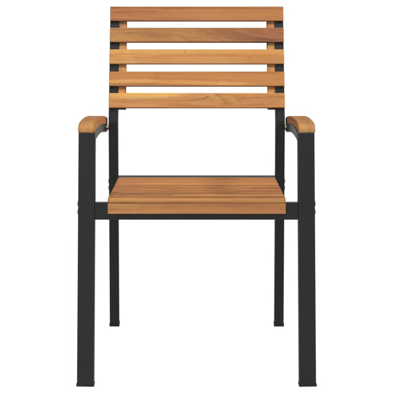 vidaXL Stackable Garden Chairs 6 pcs Solid Wood Acacia and Metal