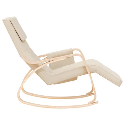 vidaXL Rocking Chair Cream Fabric