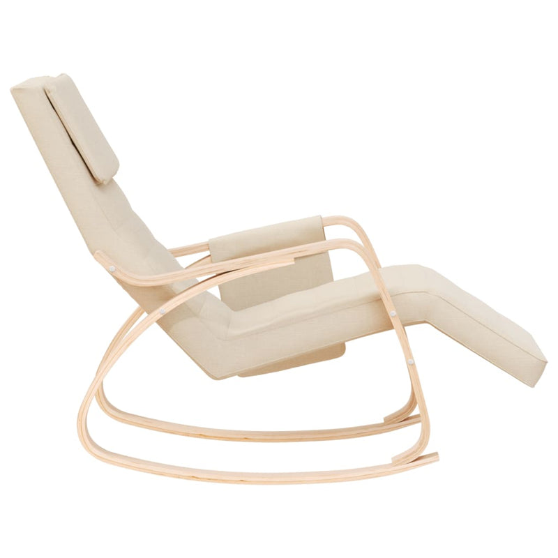 vidaXL Rocking Chair Cream Fabric