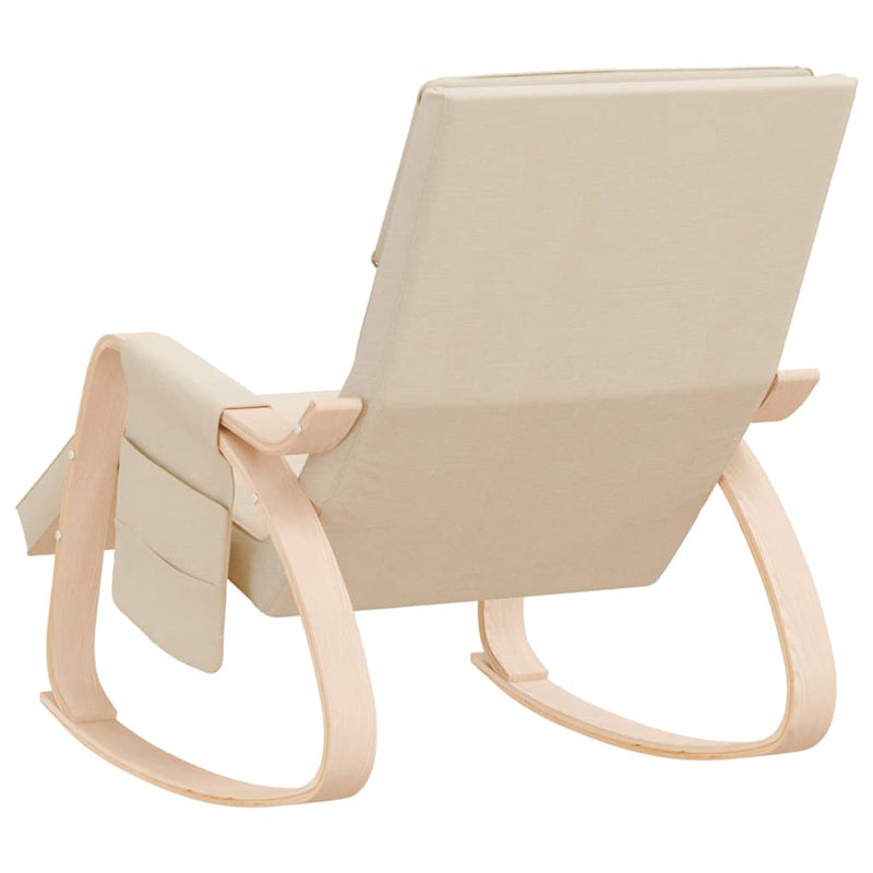 vidaXL Rocking Chair Cream Fabric